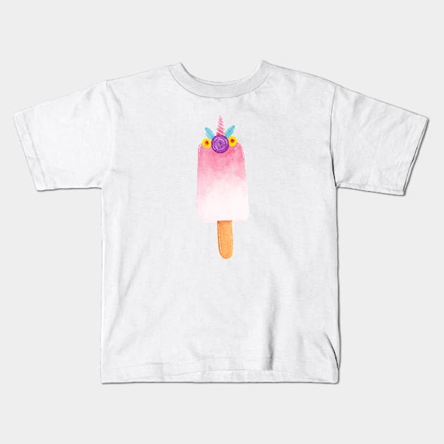 unicorn popsicle Kids T-Shirt by shoko